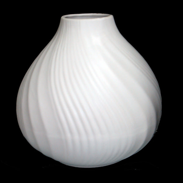 Ironstone Oval Vase (White)