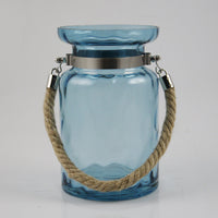 Arlene W/ Rope Handle Glass Vase (Blue)