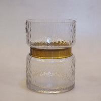 Jar Glass Vase W/ Golden Waist