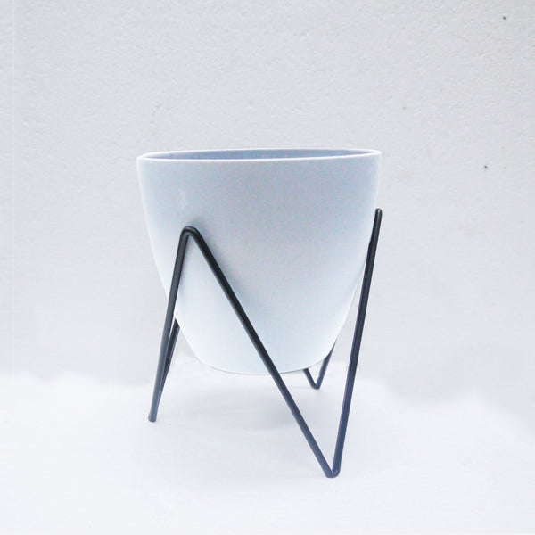 polystyrene for plant pots Polystyrene Planter Pot W/ Stand (White) – Amsamm