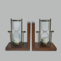 Metal & Solid Wood Glass  Bookends 30Mins